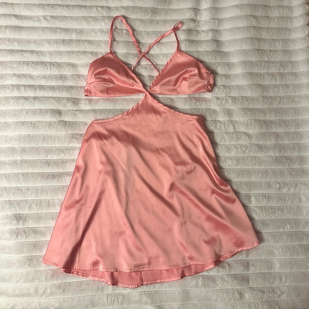 NWT pink boutique cutout dress
